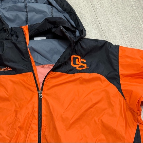 Columbia OSU Oregon Stare Orange and Black Hooded windbreaker Jacket - Picture 2 of 8